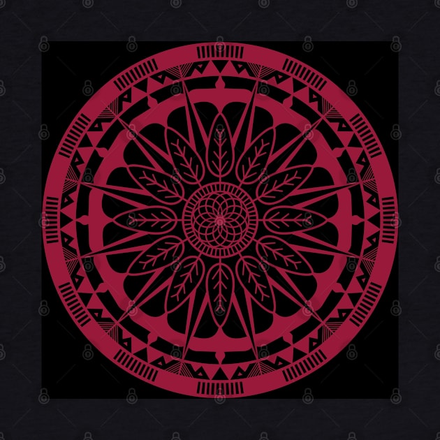 Red round Mandala Pattern by busines_night